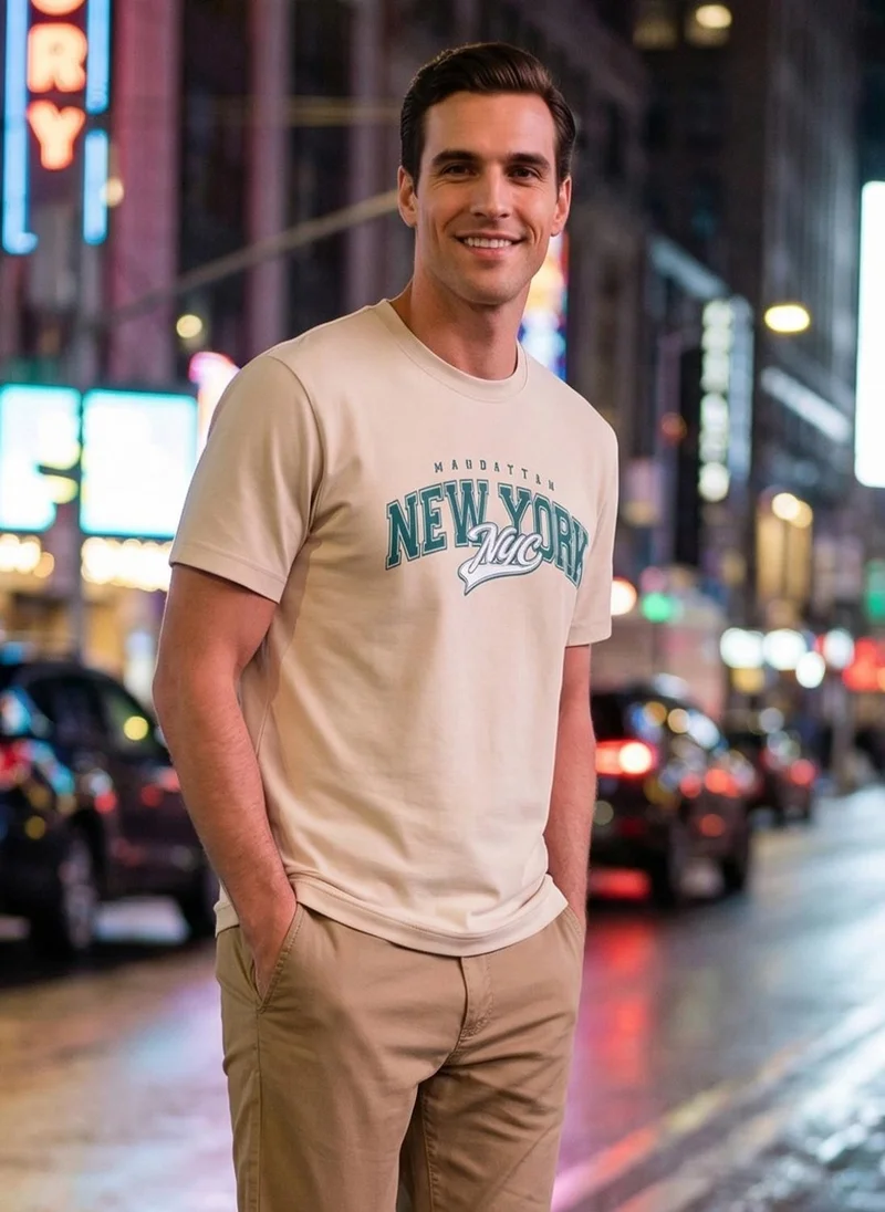 NOBERO Nobero Regular Fit Printed T-shirt for Men