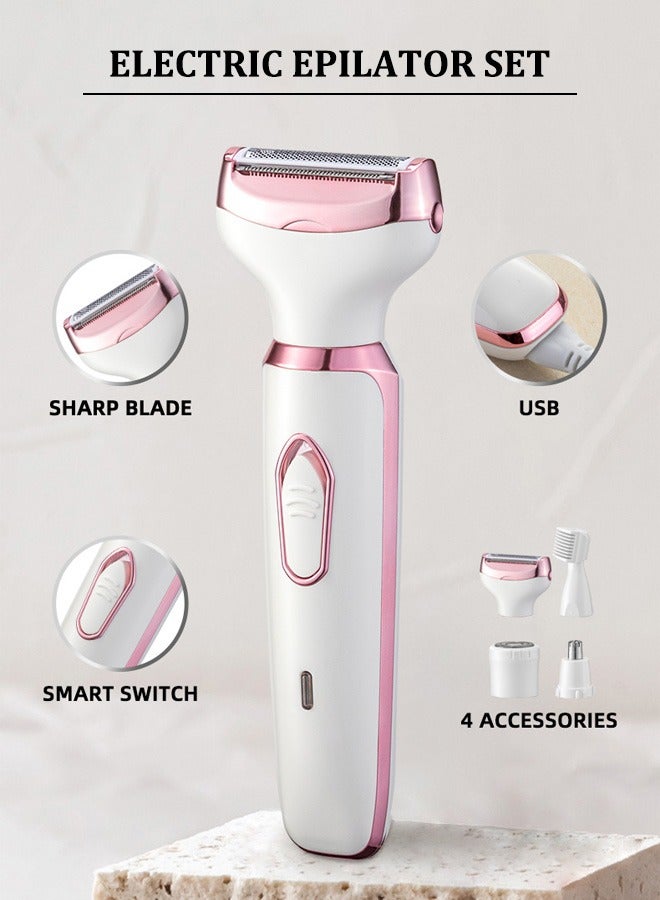 Generic 4-In-1 Multi-Function Hair Removal for Women  Electric Razor For Legs and Underarm  Waterproof Hair Removal Epilator Bikini Trimmer - Image 2
