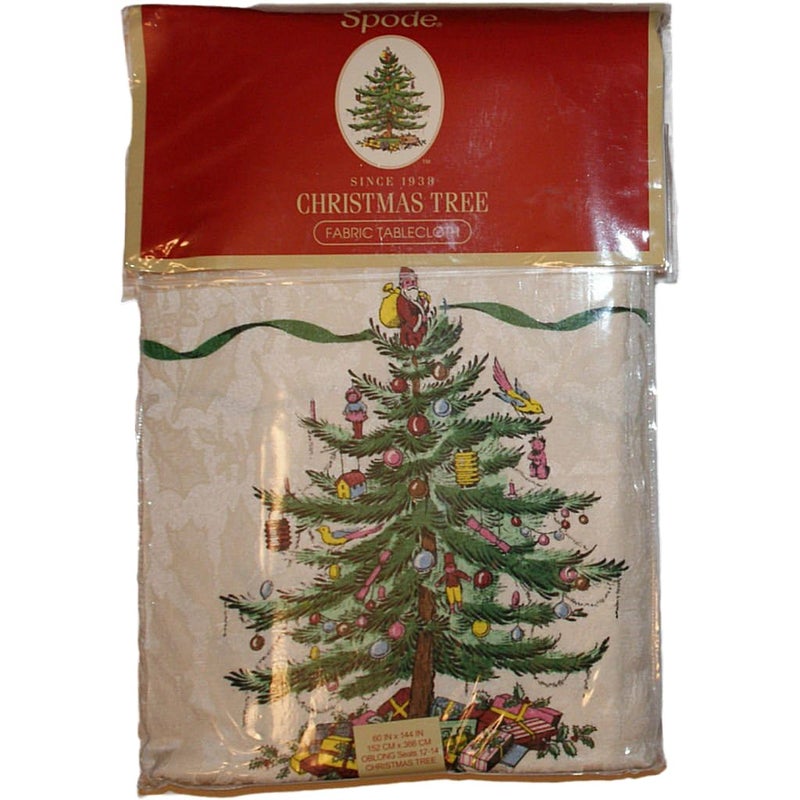 Spode  Fabric Tablecloth Kitchen Table Accessories Holiday Home Decor Spode Christmas Tree Collection 60 x 144