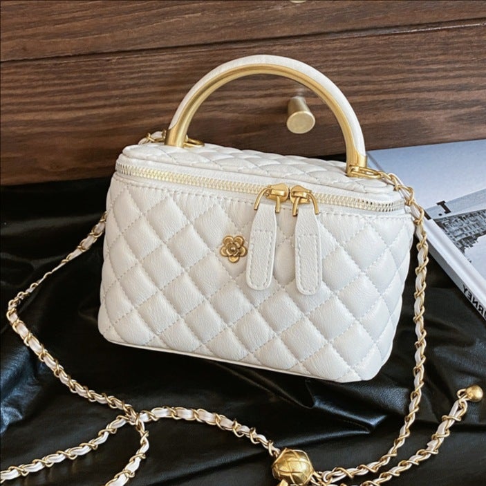 Retro Hand-Held Fashionable Bucket Bag For Women Style Small Fragrant Quilted Chain Shoulder Bag Versatile Crossbody Bag - Image 2