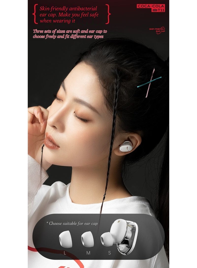 كوكا كولا سماعات رأس كوكا كولا T11 بلوتوث -اللاسلكية، الرياضية المناسبة، العالمية لكل من الرجال والنساء، مع وظيفة الحد من الضوضاء - Image 2