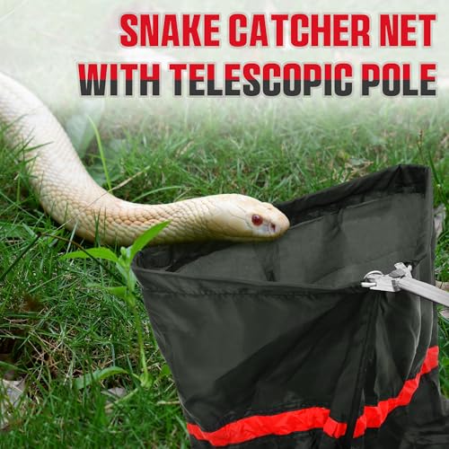 Trakem Telescopic Snake Catcher Net with Secure Drawstring – 29 to 66 Inch Adjustable Pole for Safe Transporting and Capturing All Kinds of Snakes - Image 2