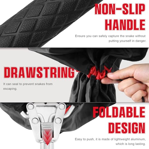 Trakem Telescopic Snake Catcher Net with Secure Drawstring – 29 to 66 Inch Adjustable Pole for Safe Transporting and Capturing All Kinds of Snakes - Image 5