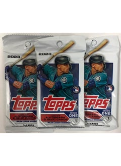 توبس مجموعة Topps 2023 Series 1 Baseball MLB، مجموعة من 3 مجموعات - 16 بطاقة في كل مجموعة - 48 بطاقة تداول إجمالية  - Image 1
