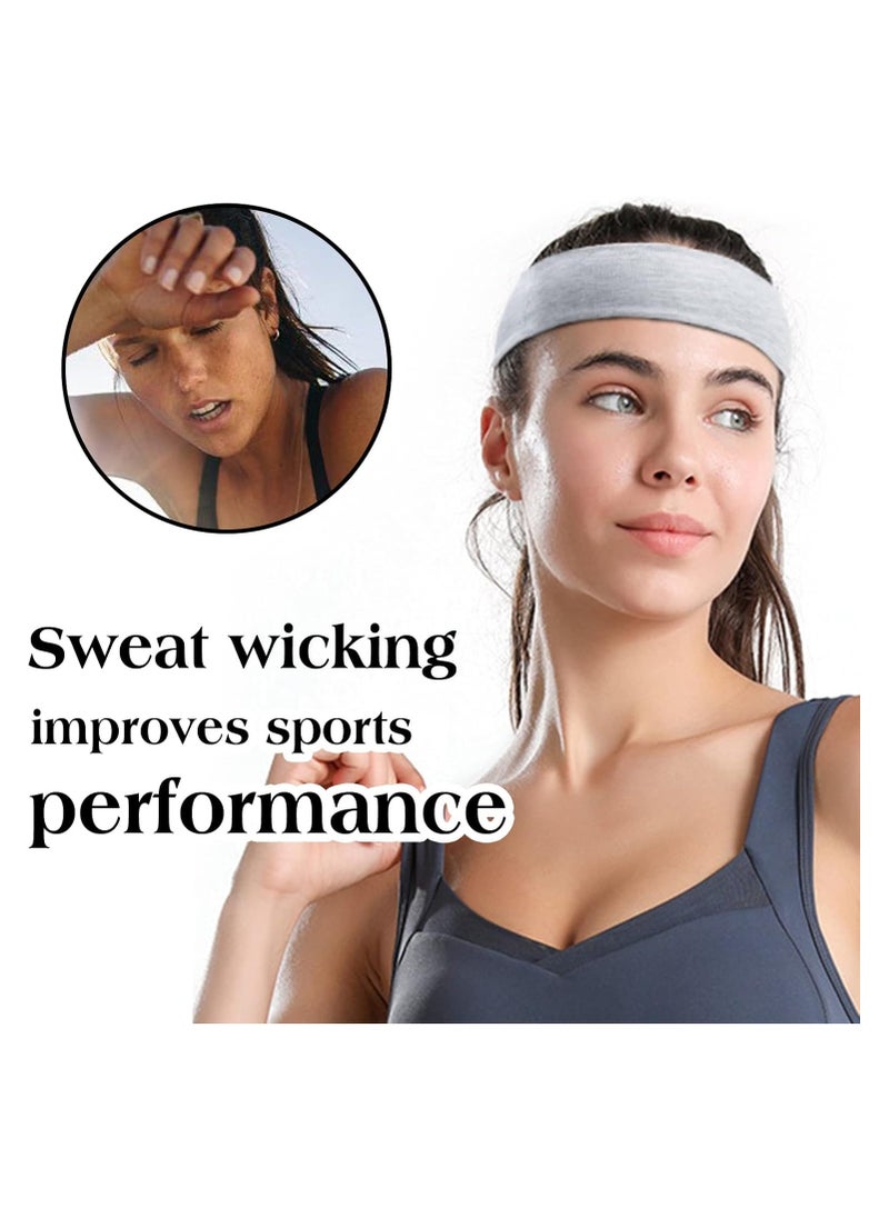 MJZ - 6 Pcs Hair Bands for Women's Hair Thin Cloth Headbands for Women Soft Stretchy Head Bands Solid Hair Hands - Image 1