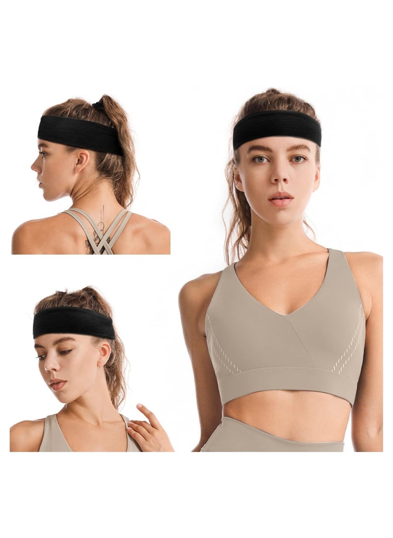 MJZ - 6 Pcs Hair Bands for Women's Hair Thin Cloth Headbands for Women Soft Stretchy Head Bands Solid Hair Hands - Image 1