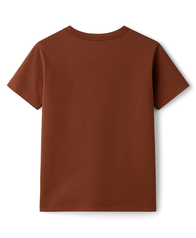Pine Kids Pine Kids Cotton Knit Half Sleeves T-Shirts With Brand Logo Print - Brown