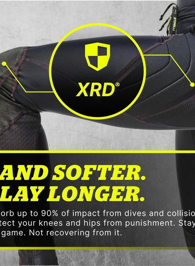 Storelli سروال حارس مرمى نسائي BodyShield GK - بنطال ضغط كامل الطول مع حشوة XRD® لمقاومة الصدمات وNoBurn™، أسود، S - Image 3