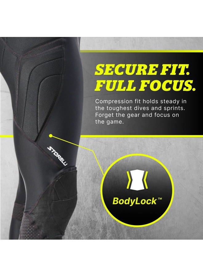 Storelli سروال حارس مرمى نسائي BodyShield GK - بنطال ضغط كامل الطول مع حشوة XRD® لمقاومة الصدمات وNoBurn™، أسود، S - Image 5