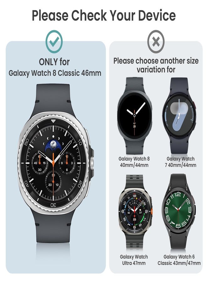 Tensea 2Pack Compatible with Samsung Galaxy Watch 8 Classic Screen Protector 46mm Accessories, Tempered Glass Protective Film [Auto-alignment Installation Kit], Face Cover [Anti-Scratch][No Bubbles] - Image 2