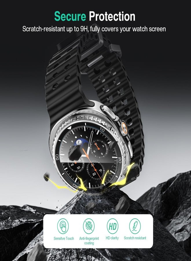 Tensea 2Pack Compatible with Samsung Galaxy Watch 8 Classic Screen Protector 46mm Accessories, Tempered Glass Protective Film [Auto-alignment Installation Kit], Face Cover [Anti-Scratch][No Bubbles] - Image 4