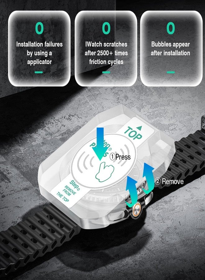 Tensea 2Pack Compatible with Samsung Galaxy Watch 8 Classic Screen Protector 46mm Accessories, Tempered Glass Protective Film [Auto-alignment Installation Kit], Face Cover [Anti-Scratch][No Bubbles] - Image 3