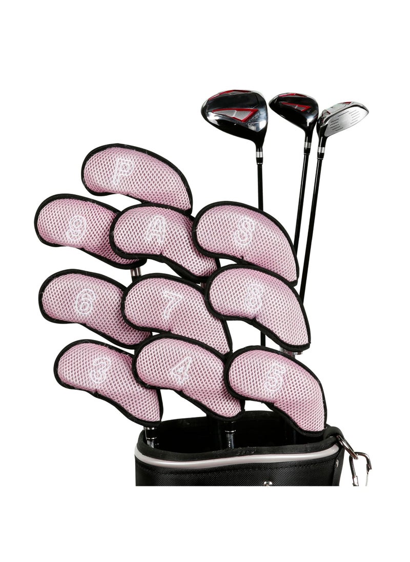 Generic New Iron Golf Club Head Cover Protective Gear for 7 Number Pink mesh sleeve