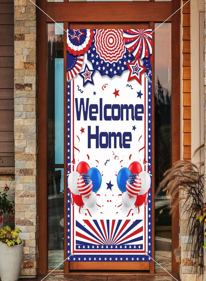 Rtteri Military Welcome Home Decorations Patriotic Soldier Welcome Home Banner America Porch Sign Door Cover Deployment Returning Homecoming Army Red White and Blue Party Banner for Party Decorations - Image 3