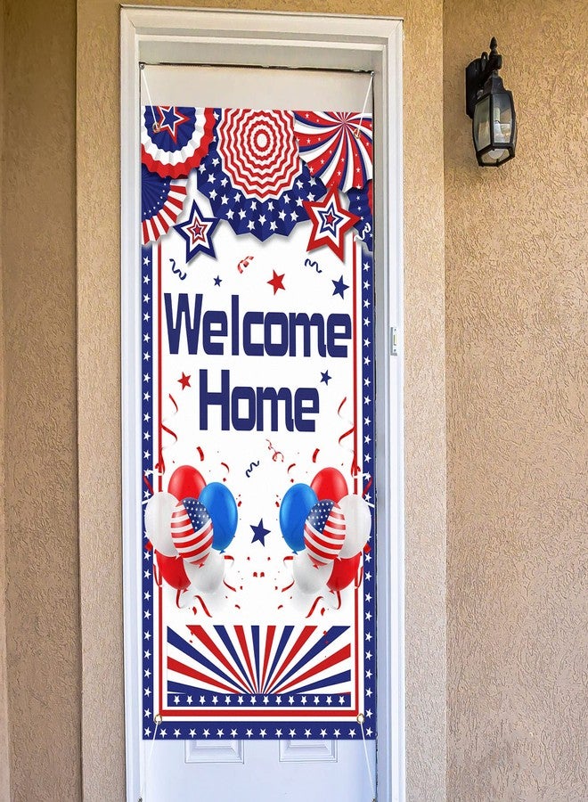 Rtteri Military Welcome Home Decorations Patriotic Soldier Welcome Home Banner America Porch Sign Door Cover Deployment Returning Homecoming Army Red White and Blue Party Banner for Party Decorations - Image 5