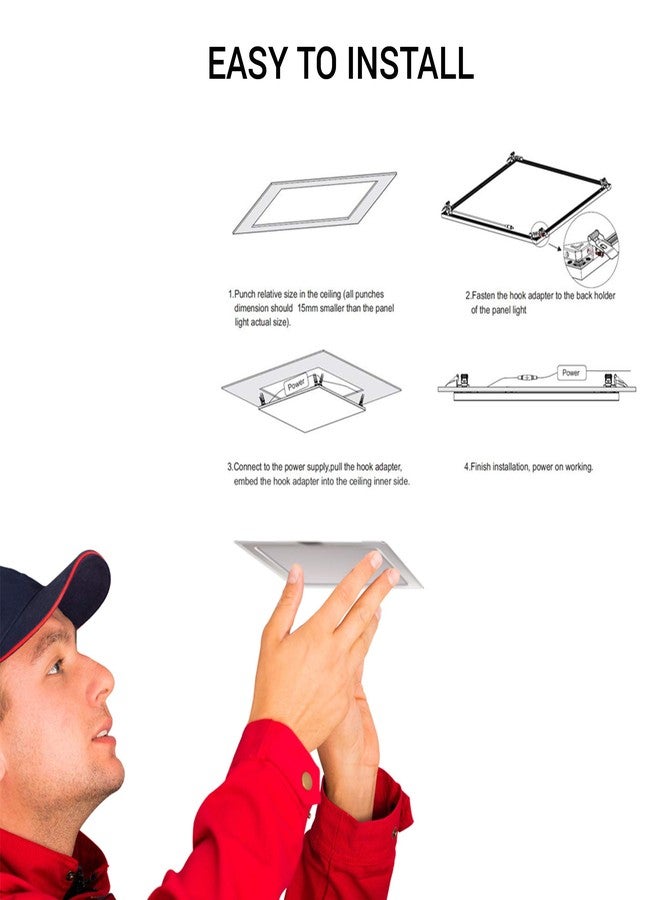 SYSKA SSK-RDL-S 20-Watt LED Slim Recessed Panel Light (Cool White, Square) - Image 2