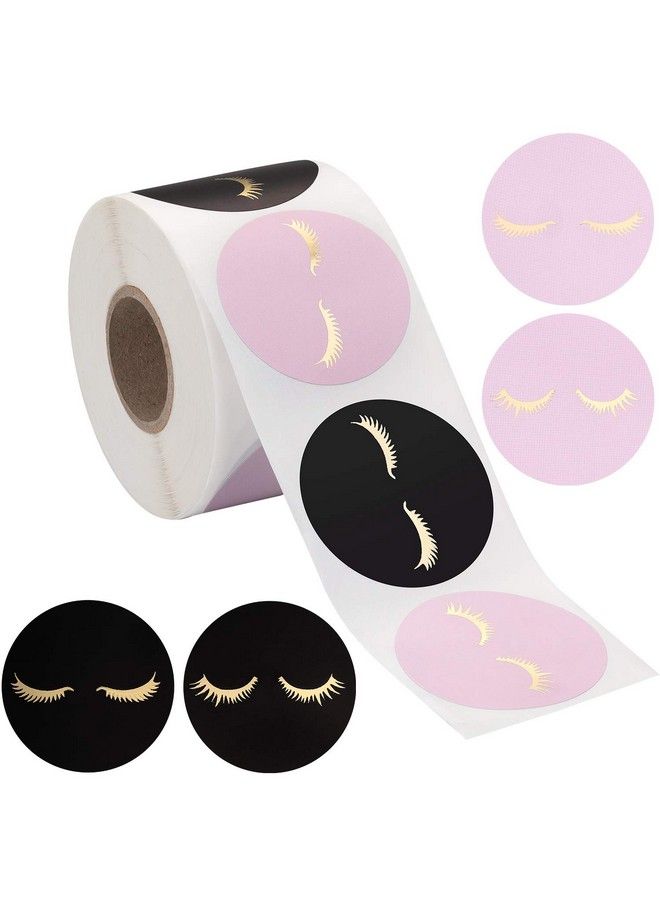 Maitys 500 Pieces Eyelash Stickers Pink And Black Lash Stickers Eyelashes Prints Sticker Labels For Eyelashes Box Storage Case Decorations Supplies  - Image 2