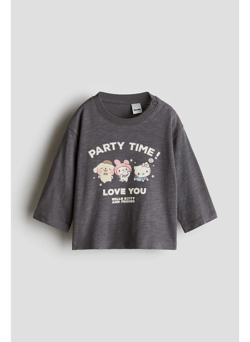اتش اند ام Print-Motif Jersey Top