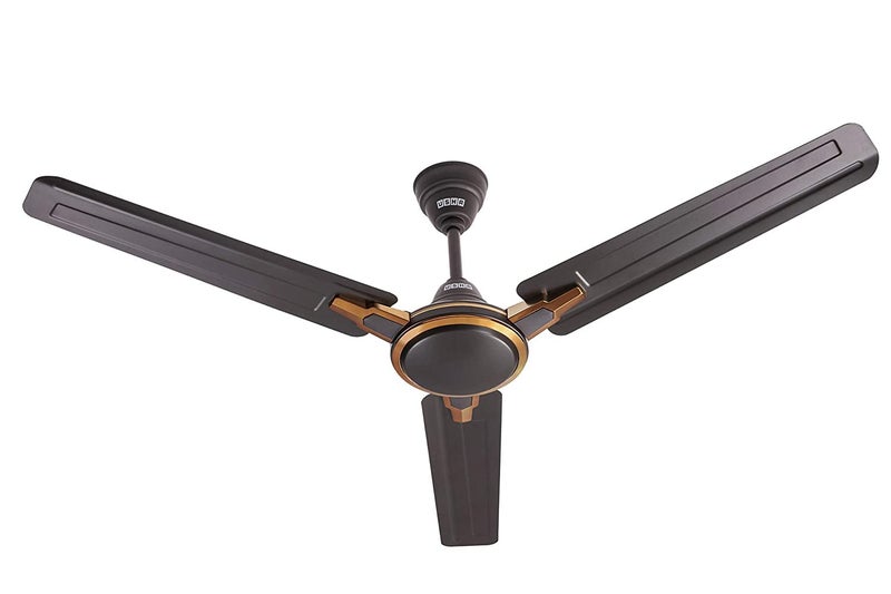 USHA Racer Chrome 1200mm 50 Watt Energy Efficient 1 Star Rated Power Saving High Speed Decorative Ceiling Fan (Smoke Brown) Pack of 1 - Image 1