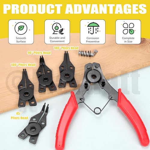 Mardatt 312Pcs 21 Sizes C-clip External Retaining Rings Snap Rings Assortment Set(M4-M28) with 10 Sizes E-Clip Retaining Rings Assortment Set(1.5mm-10mm), 4 in 1 Snap Ring Pliers and Tweezer - Image 5