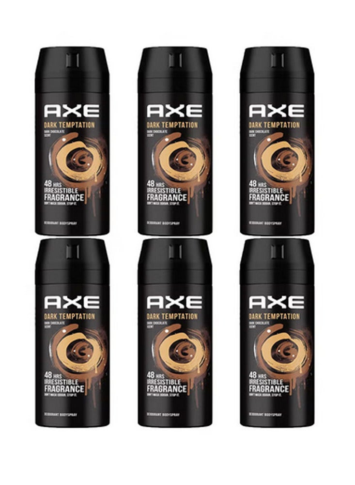 Axe Pack Of 6 Dark Temptation Deodorant Body Spray 150x6ml - Image 1