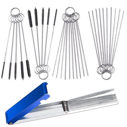 AIFUDA Set of 3 Carburetor Carbon Jet Cleaner, AIFUDA 13 Wire Torch Tip Cleaner Tool and 2 pcs of 10 Needles 5 Brushes Cleaning Tool Kit for ATV Welder Motorcycle - Image 1
