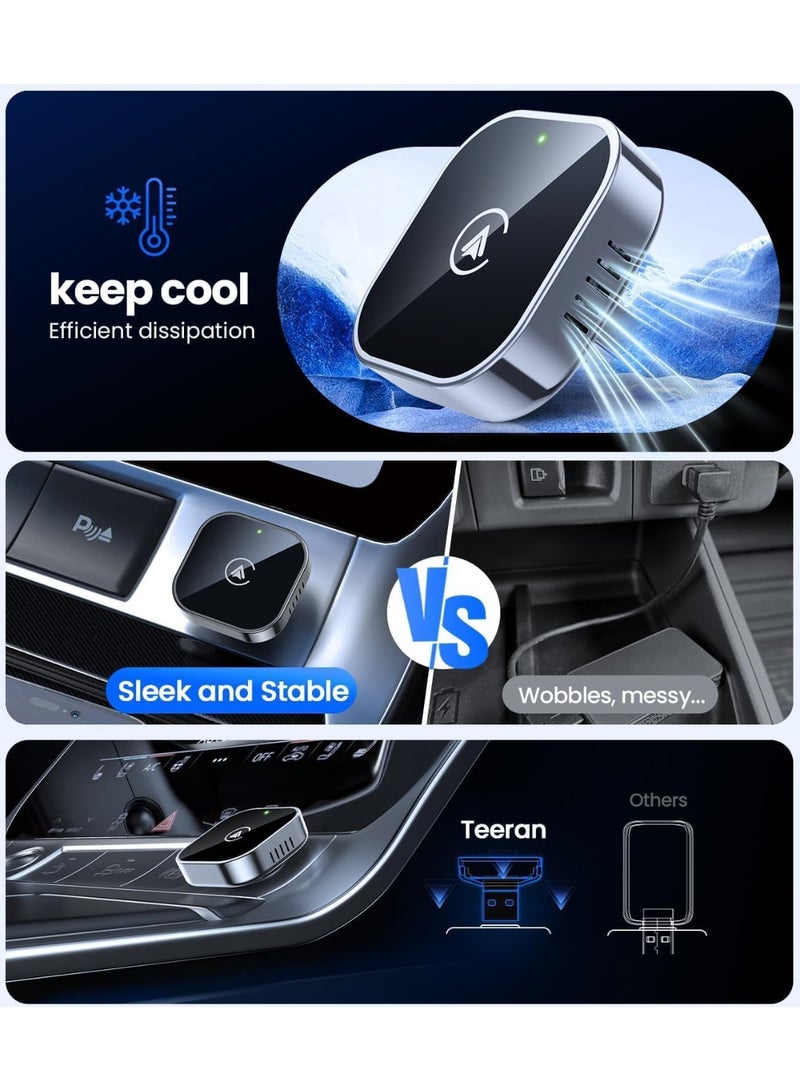 SHENGHUI 2 in 1 Wireless CarPlay and Android Auto Adapter, Easy Setup Plug and Play, Fast Seamless Use Supports 1000+ Car's with Built-in Wired Car Play/Android Auto, Compact Sleek Design Car Adapter - Image 5