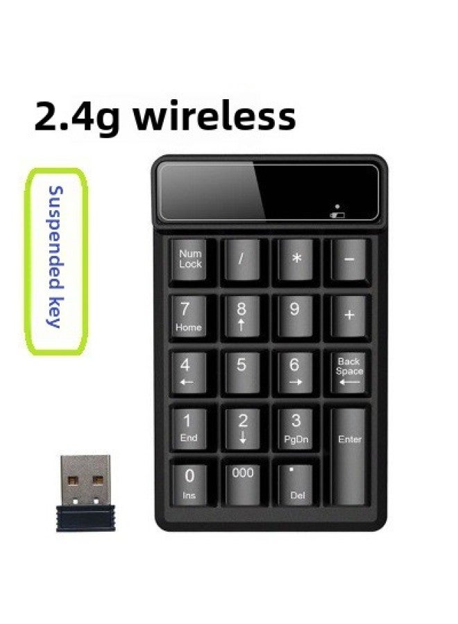 2.4g Wireless Digital Keyboard Usb Bluetooth Computer Financial Accounting Mini Keypad Mechanical Suspension Wholesale-Color:525 Wireless Edition-Black  - Image 1