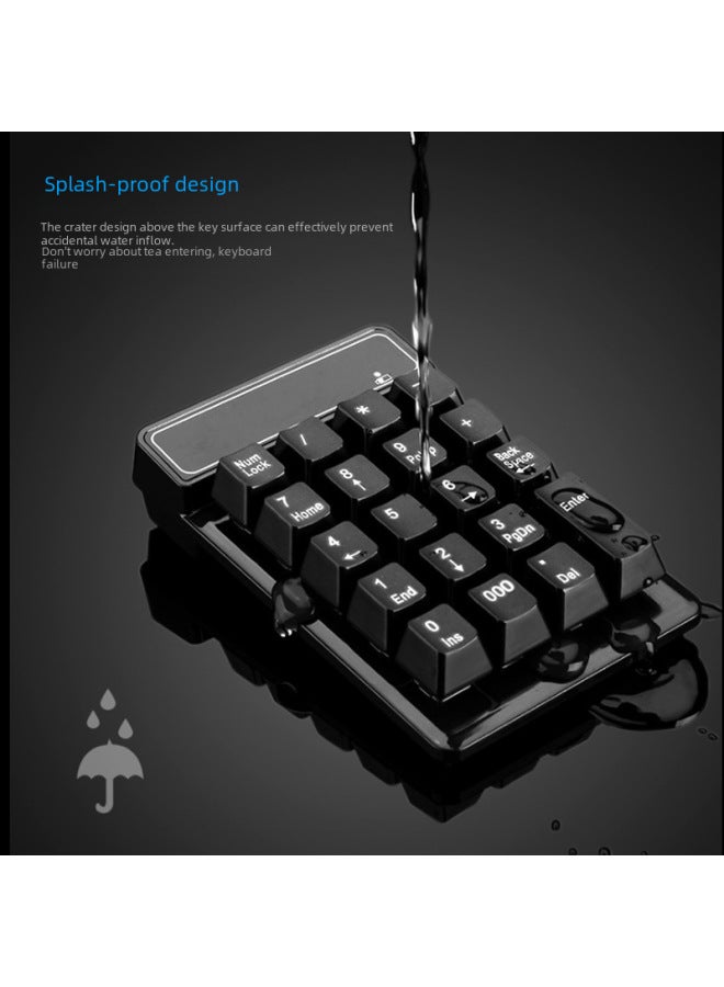 2.4g Wireless Digital Keyboard Usb Bluetooth Computer Financial Accounting Mini Keypad Mechanical Suspension Wholesale-Color:525 Wireless Edition-Black  - Image 2