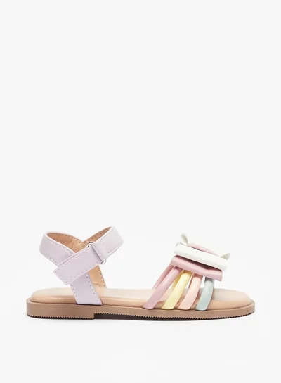 فلورا بيلا من شو إكسبرس Girl's Bow Accent Sandals with Hook and Loop Closure Ramadan Collection