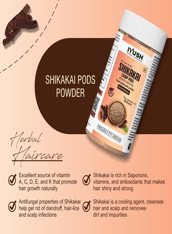 IYUSH Herbal Ayurveda Shikakai Powder for Hair Growth - 250gm | Hair Volume Powder | Hair Pack for Hair Growth | Herbal Hair Wash Powder | Hair Mask for Smoothening Hair | Hair Powder for Hair Mask | - Image 2