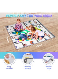hibobi Baby Foldable Playpen with Mat, Safety Fence  with carry bag, Play Pen for Babies and Toddlers, Large Play Yard, Zipper Gate, Anti-Slip Suckers, 180x150x66cm  - Image 3