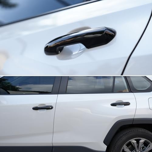CKE Upgraded Snap-on Door Handle Protectors Compatible with Toyota Rav4 2019-2025 for Highlander 2020-2025 for Crown 2023-2025 Car Exterior Door Handle Cover Trims -Glossy Black - Image 5