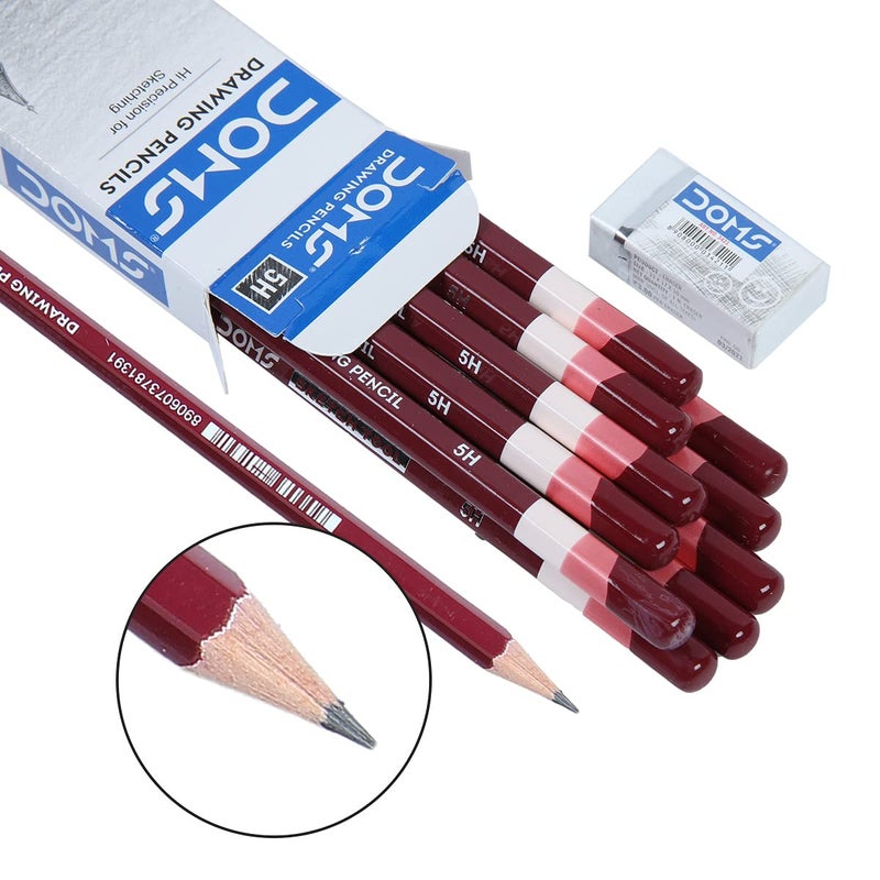 DOMS Doms Drawing & Sketching 5H Graphite Pencils (Pack of 10 x 4 Set) (DM8270P4)  - Image 3
