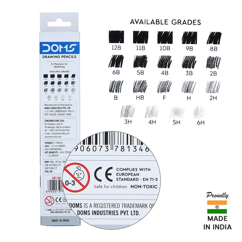 DOMS Doms Drawing & Sketching 5H Graphite Pencils (Pack of 10 x 4 Set) (DM8270P4)  - Image 4