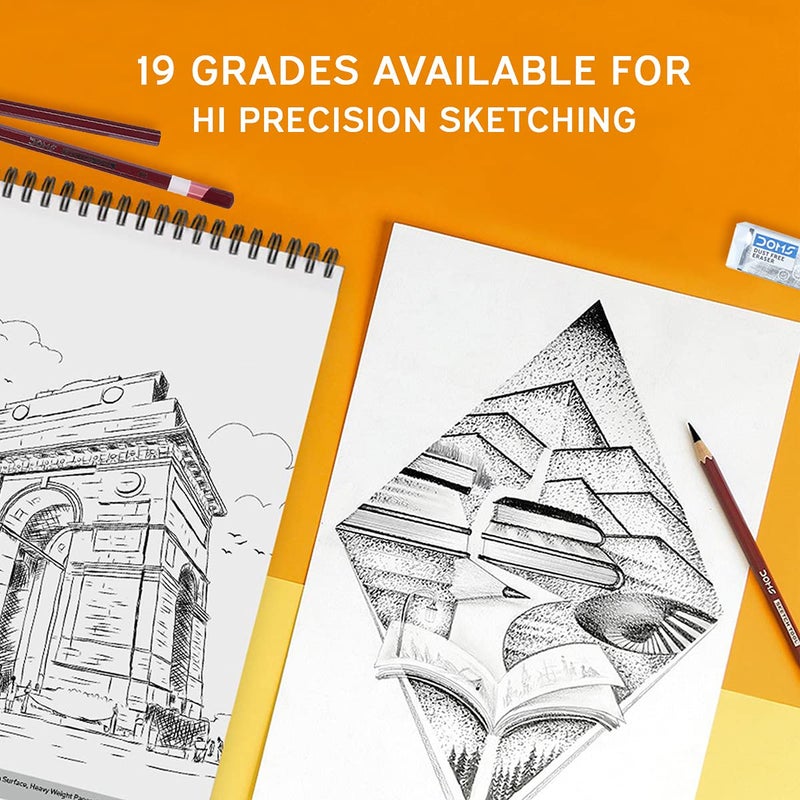 DOMS Doms Drawing & Sketching 5H Graphite Pencils (Pack of 10 x 4 Set) (DM8270P4)  - Image 5