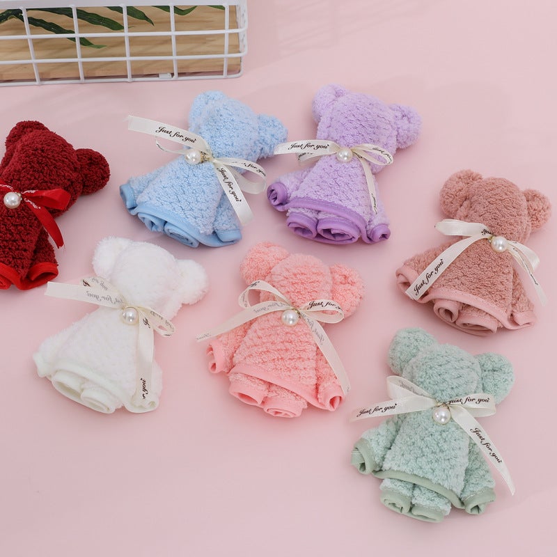 Pineapple Bear Towel Wedding Gift Full Moon Creative Modeling Gift Towel Coral Fleece Hand Gift - Image 3