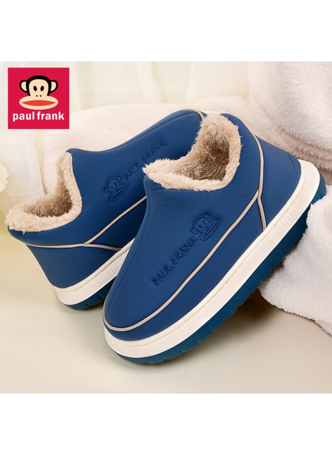 Paul Frank Big Mouth Monkey Cotton Slippers Men's Autumn And Winter Wear-resistant Home Thick-soled Couple Pack With Postpartum Cotton Shoes Women 504 Blue 290