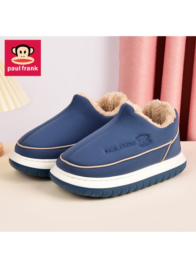 Paul Frank Big Mouth Monkey Cotton Slippers Men's Autumn And Winter Wear-resistant Home Thick-soled Couple Pack With Postpartum Cotton Shoes Women 504 Blue 290
