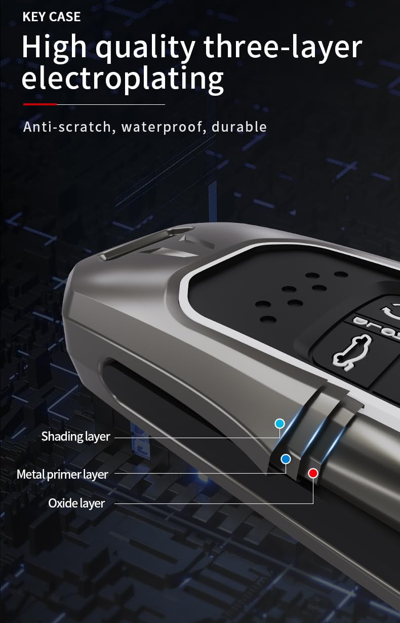 Contacts Car Key Cover Compatible with Kia – Seltos, Sonet, Carens, Carnival, EV6 & More | Fits 3 & 4 Button Keys - Image 5