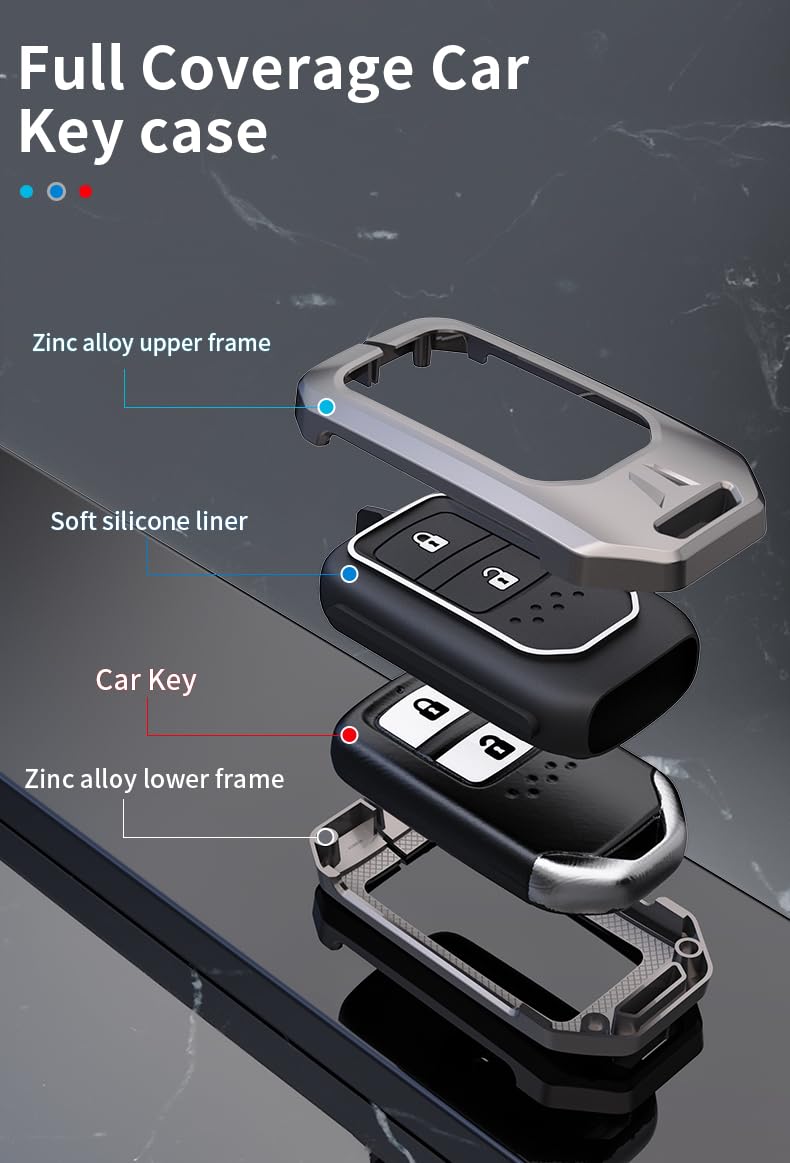 Contacts Car Key Cover Compatible with Kia – Seltos, Sonet, Carens, Carnival, EV6 & More | Fits 3 & 4 Button Keys - Image 3
