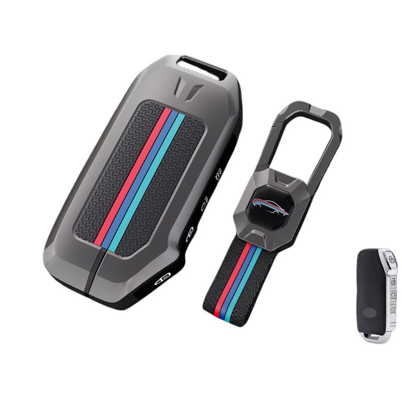 Contacts Car Key Cover Compatible with Kia – Seltos, Sonet, Carens, Carnival, EV6 & More | Fits 3 & 4 Button Keys - Image 1
