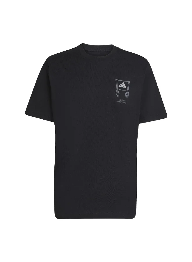 adidas M Stad Crowd T Black Training T-Shirts For Men XS