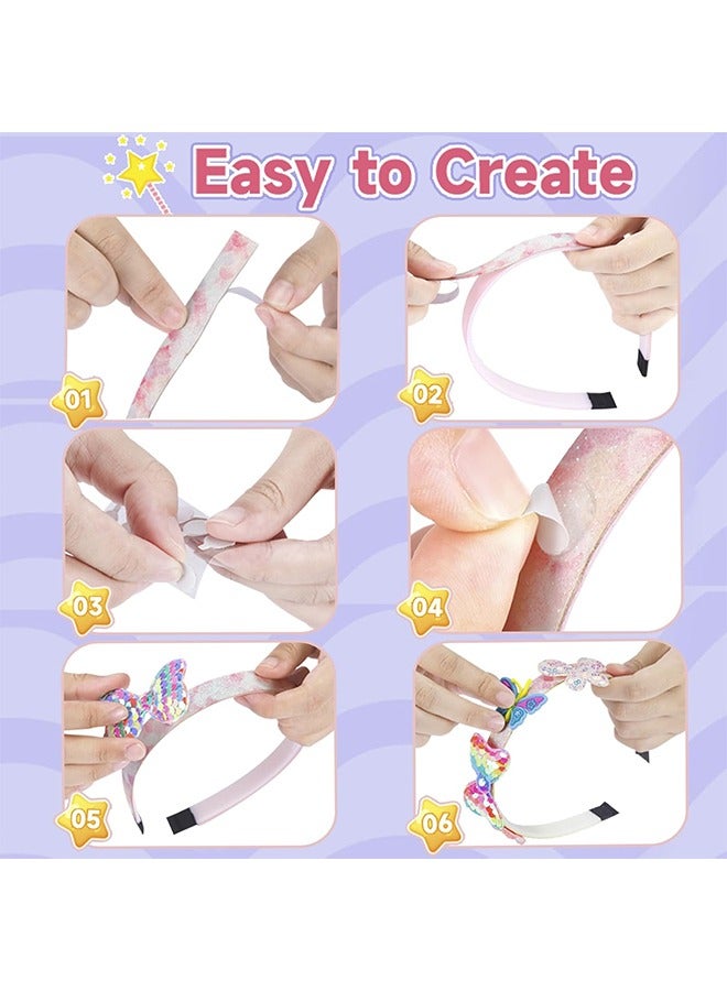 ليمون طقم صنع أشرطة الرأس، طقم DIY لصنع أشرطة الرأس للفتيات، فنون وحرف للأطفال من سن 5 سنوات فما فوق، ملحقات شعر للفتيات، مجموعة حرفية عصرية للفتيات - Image 5