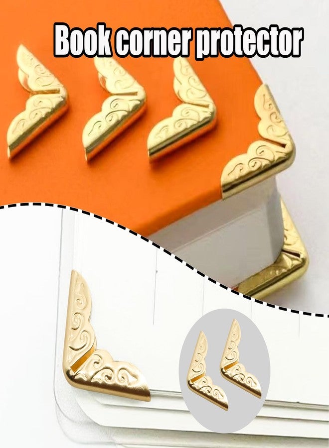 Adyoney 100Pcs 15mm / 3/5" Gold Metal Book Corner Protectors, Vintage Photo Corner Protector, for Scrapbooking, Photo Albums, Menus, and Folders, Vintage Style Book Edge Guards - Image 5