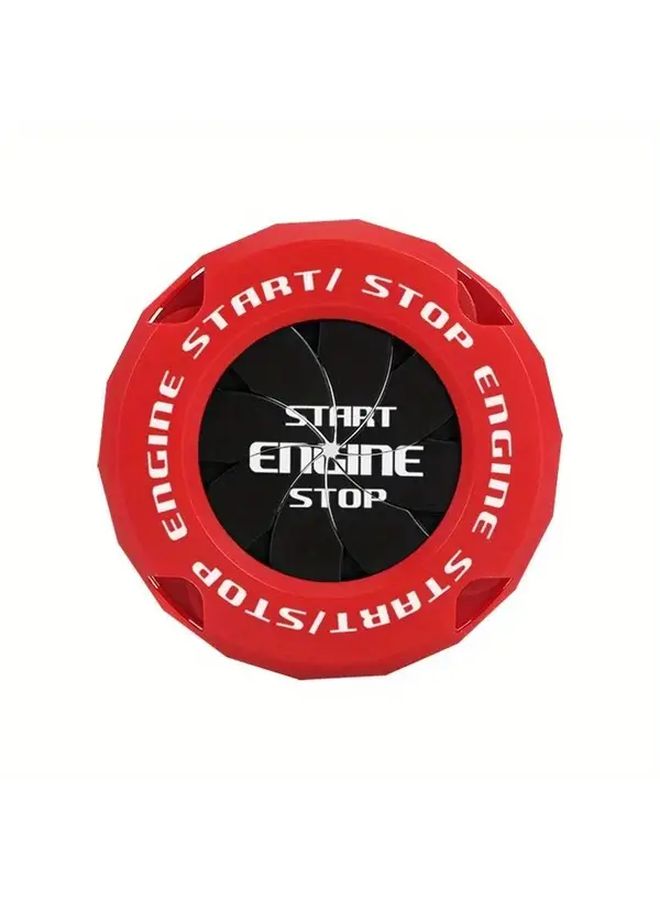 Red And Black Dual Color Rotary Switch Car Decorative Cover With One Click Start - Image 4
