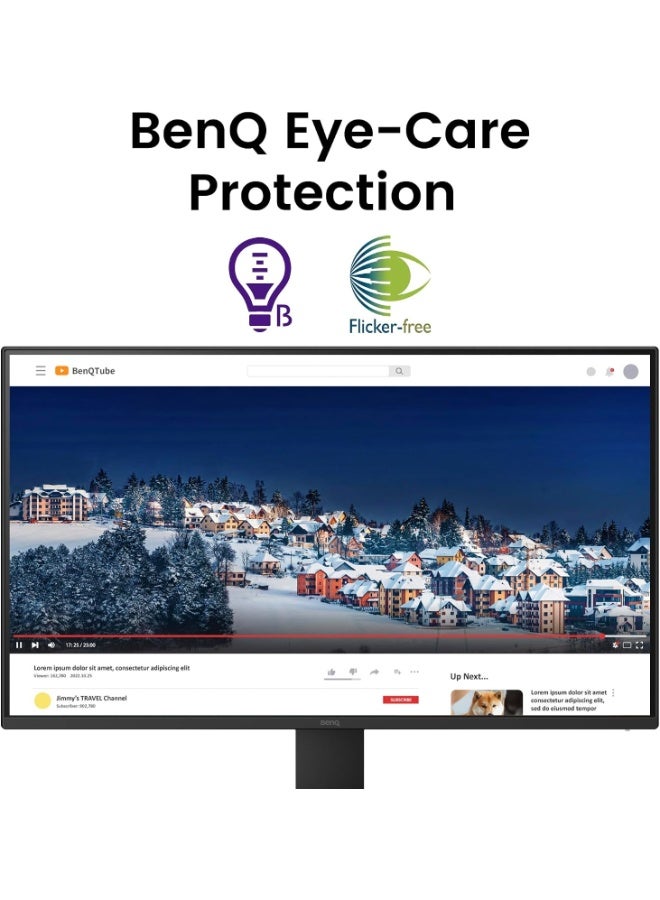 بين كيو [موديل 2026] شاشة BenQ GW2791P مقاس 27 بوصة بدقة FHD، لوحة IPS، معدل تحديث 120 هرتز، تغطية 99% من ألوان sRGB، زمن استجابة 1 مللي ثانية MPRT، تقنية حماية العين، معتمدة Eyesafe، منفذ HDMI 1.4، منفذ DisplayPort 1.2، VESA MediaSync، حواف فائقة النحافة، وتقنية تقليل الضوء الأزرق black - Image 5