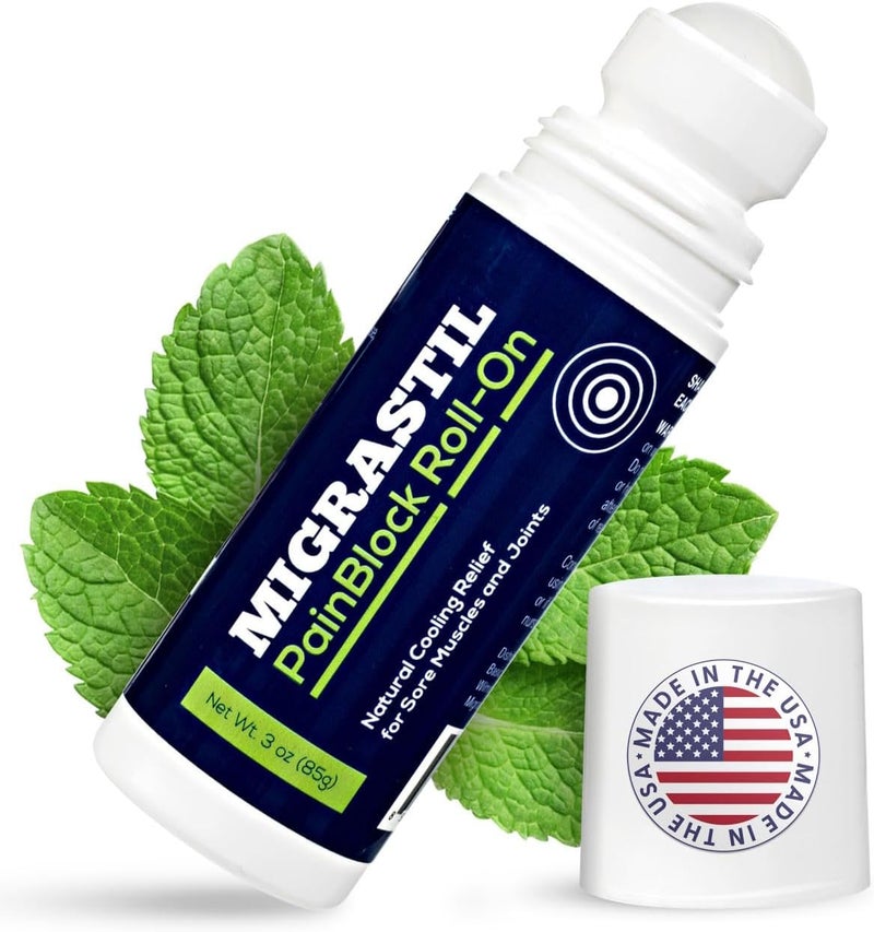 Basic Vigor Migrastil PainBlock RollOn  Unscented Topical Magnesium Cream Bundle Made in The USA - Image 2