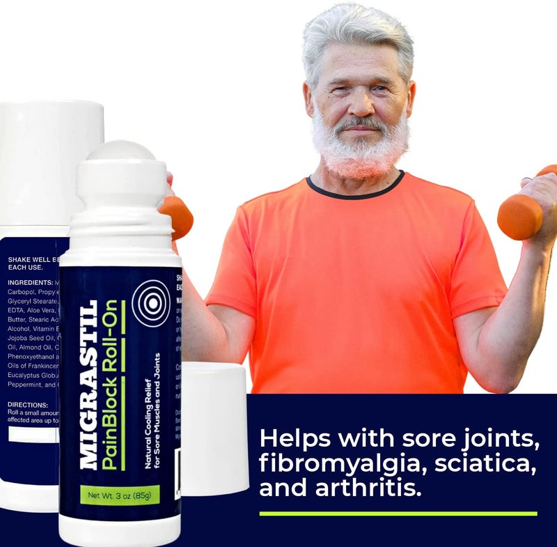 Basic Vigor Migrastil PainBlock RollOn  Unscented Topical Magnesium Cream Bundle Made in The USA - Image 3