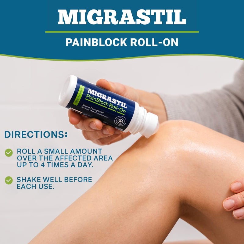 Basic Vigor Migrastil PainBlock RollOn  Unscented Topical Magnesium Cream Bundle Made in The USA - Image 5